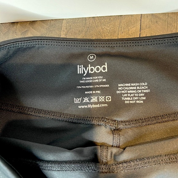 LILYBOD WOMEN’S SOULCYCLE BLACK COLOR WHITE STRIPES HIGH WAIST LEGGINGS SIZE M . - Picture 6 of 11